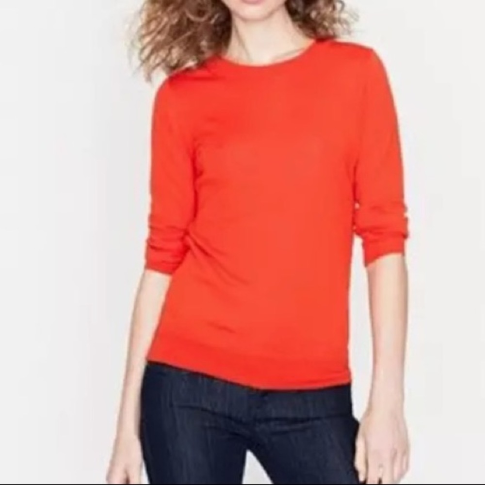 J. Crew Bright Orange Women's Crewneck Sweater